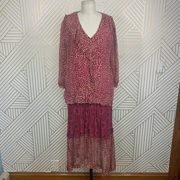 Ba&sh Lady Blouse‎ Two-Piece Skirt Set Jupe Gapi Rose Size US 0 / XS - Picture 3 of 12